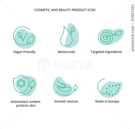 Face mask cosmetic and beauty product icon set for web, eco packaging design. Vector stock illustration isolated on white background.EPS10  83981362