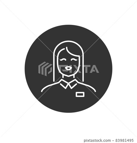Female user avatar related line vector icon Female user avatar related line vector icon 83981495