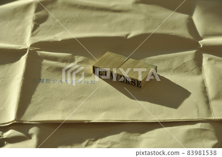 Concept of metaverse  on the word stamps indoor 83981538