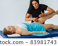 Anti-cellulite massage of hips. lymph drainage treatment. Woman receiving professional body, leg and foot massage. Wellness, healing and relaxation concept. 83981743