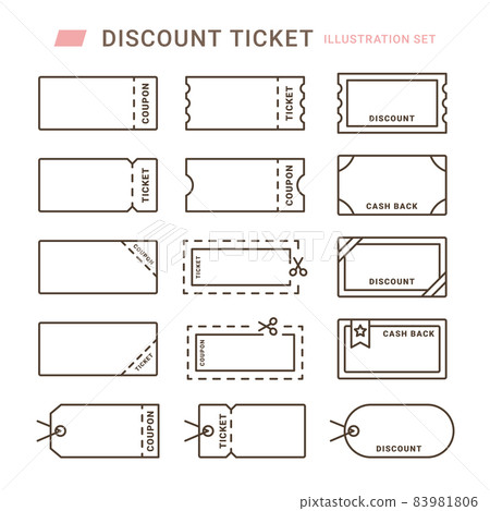 銷售優惠券線圖標 銷售優惠券線圖標 83981806