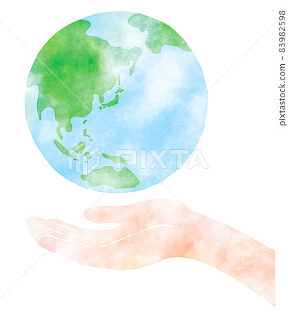 Hand holding the earth (image of environmental protection) 83982598