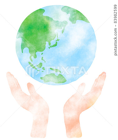 Hand holding the earth (image of environmental protection) 83982599