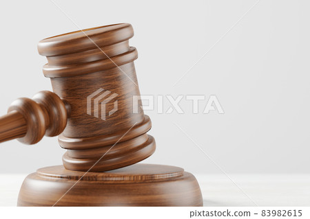 Judge gavel on wooden background with copy space. Law and justice, legality concept. 3d illustration 83982615