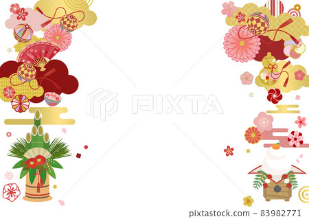 New Year / Happy New Year / New Year's Japanese frame / No background 83982771