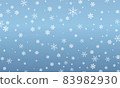 Snow background. Winter snowflakes on blue sky. Christmas background. Falling snow. 83982930