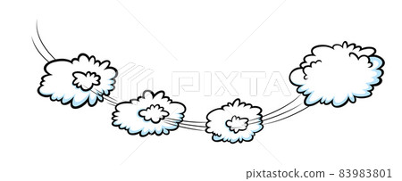 Comic speed effect with clouds. Comic clouds with motion trail lines. Vector illustration Comic speed effect with clouds. Comic clouds with motion trail lines. Vector illustration 83983801