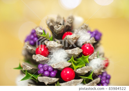 Light bokeh of pine cone tree and illuminations 83984522