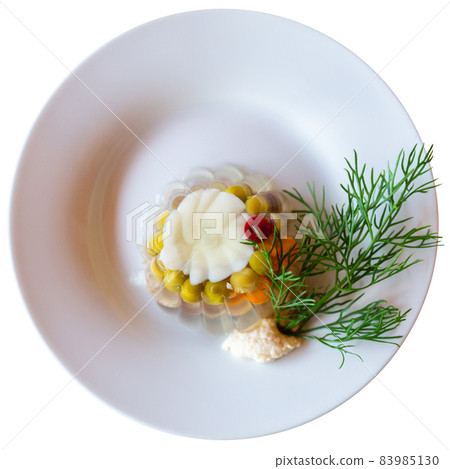 Meat galantine with vegetables, popular russian dish Meat galantine with vegetables, popular russian dish 83985130