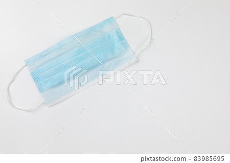 blue surgical medical mask on white background blue surgical medical mask on white background 83985695