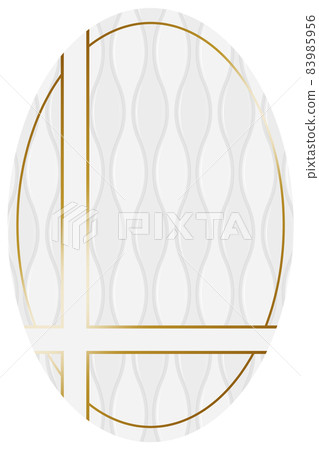 橢圓形框架白色和金色立式絎縫和緞帶垂直位置 83985956
