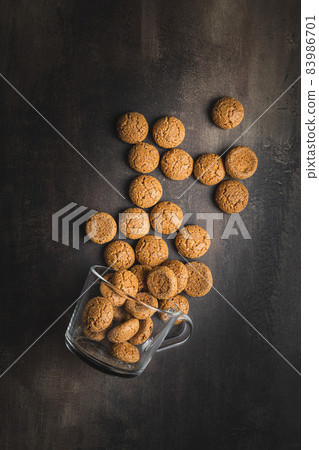 Amaretti biscuits. Sweet italian almond cookies. 83986701