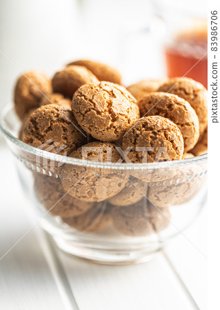 Amaretti biscuits. Sweet italian almond cookies. 83986706