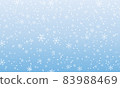Snow background. Winter snowflakes on blue sky. Christmas background. Falling snow. 83988469