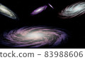 four spiral Galaxy in deep space, beauty of universe, cloud of star, 3d rendering. 83988606