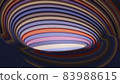 Colorful 3D rings with hole in centre. Abstract geometric illustration. Render of futuristic scene 83988615