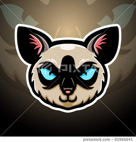 Siamese head mascot esport logo design 83988841