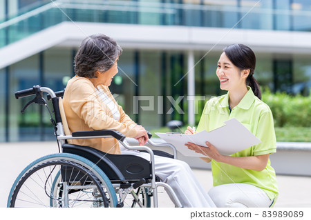 Photo cooperation "LINK FOREST" for elderly and young certified workers in wheelchairs Photo cooperation "LINK FOREST" for elderly and young certified workers in wheelchairs 83989089