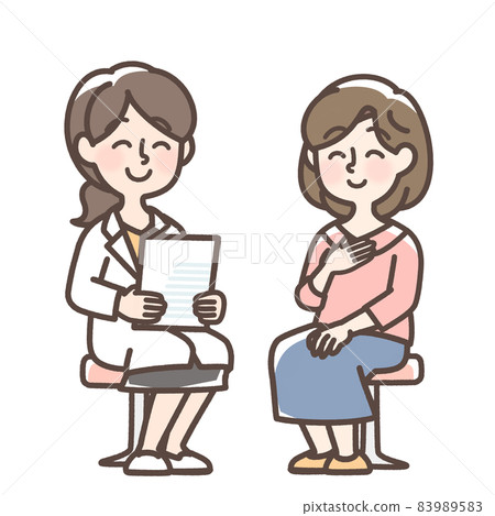 A woman listening to a female doctor 83989583