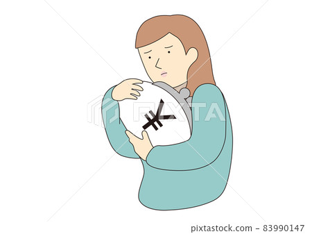 Image of not wanting to let go of money Line drawing Image of not wanting to let go of money Line drawing 83990147