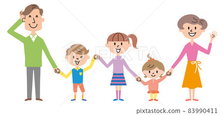 Illustration of a family of five 83990411