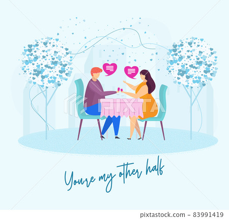 Heterosexual couple in love. Guy and a girl on date in the spring city park. 83991419