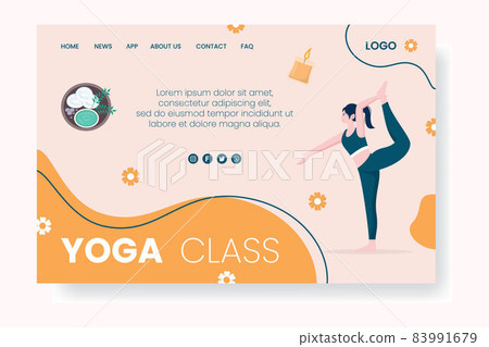 Yoga and Meditation Landing Page Editable of Square Background Suitable for Social media, Ig Feed, Card, Greetings, Print and Web Internet Ads 83991679