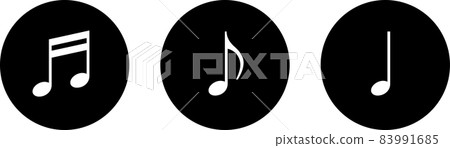 Musical note icon set. Vectors for sheet music and music. Musical note icon set. Vectors for sheet music and music. 83991685