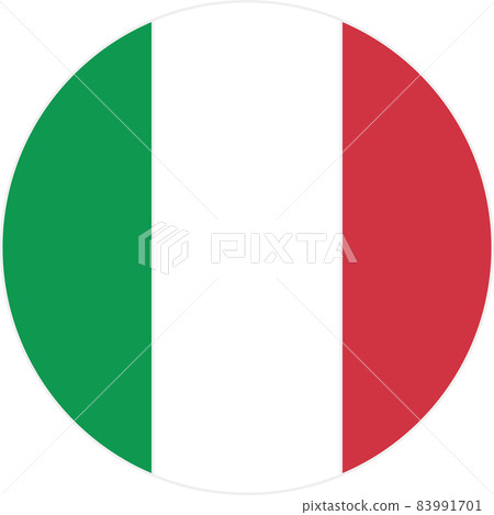 Italian flag. Round vector image. 83991701