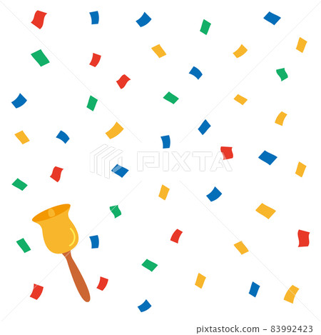 Vector illustration of bells and confetti Vector illustration of bells and confetti 83992423