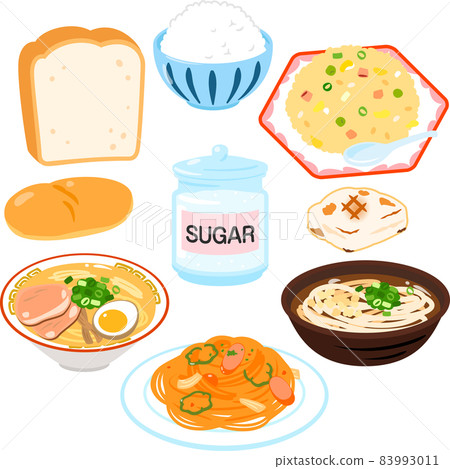 含大量糖的主食插圖集 83993011