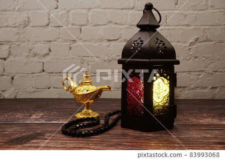 Ramadan Lantern Arabic decoration on wooden background Ramadan Lantern Arabic decoration on wooden background 83993068