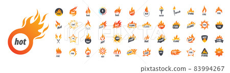A set of vector logos Fire on a white background A set of vector logos Fire on a white background 83994267