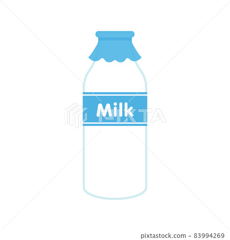 Cute Milk Bottle-Retro Bottled Milk with Milk Label 83994269