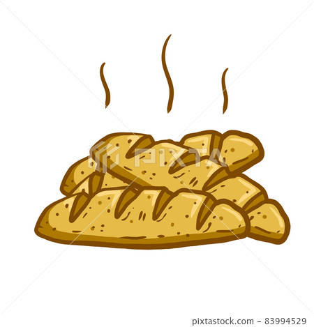 Hot Bread. Set Of Loaves. Natural farm product. The logo of bakery. 83994529