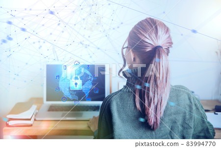 Female and security graphic design 83994770