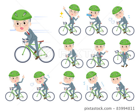 A set of business senior men riding a road bike 83994811