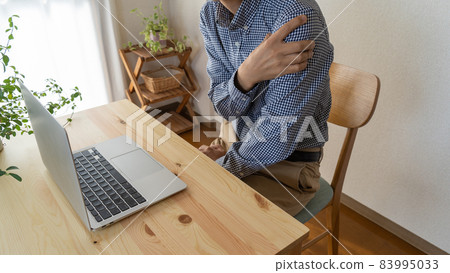 Male image of stiff shoulders Male image of stiff shoulders 83995033