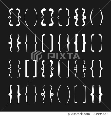 Text brackets collection, white quotation box. Curly, square and corner parentheses. Vintage 83995848