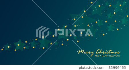 golden shiny stardust on green winter background golden shiny stardust on green winter background 83996463