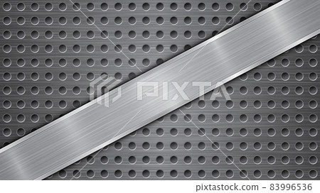 Metal background with holes and a polished plate Metal background with holes and a polished plate 83996536