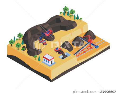 Mine Industry Isometric Composition 83996602