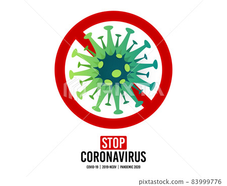 Stop coronavirus COVID-19. Corona virus outbreak. 2019-ncov pandemic. Respiratory influenza covid virus. Stop coronavirus disease. Quarantine, self-isolation. Covid-19 pandemic virus. Vector 83999776