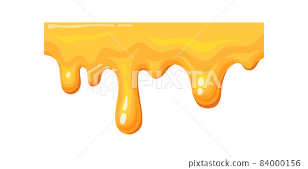 Flowing honey frame. Delicious drips of bee syrup, vector illustration Flowing honey frame. Delicious drips of bee syrup, vector illustration 84000156