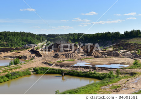 Sand Making Plant in open-pit mining. Crushing factory, machines and equipment for crushing 84001581