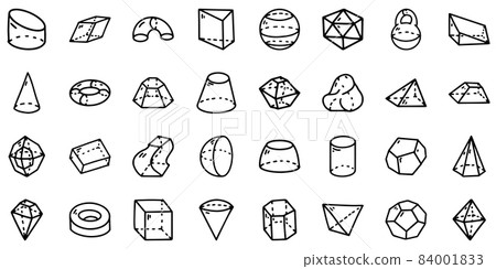 Geometric figures line vector doodle simple icon set 84001833