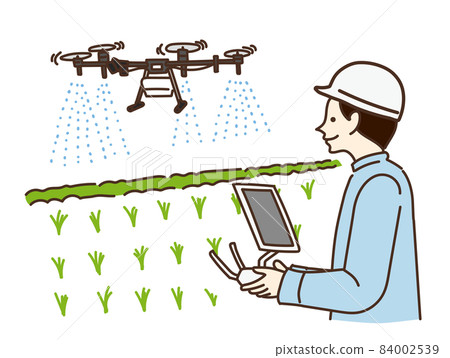 Agriculture farmer drone smart agriculture illustration 84002539