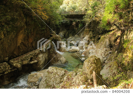 Scenery of the blunt river valley in Imabari City, Ehime Prefecture 84004208