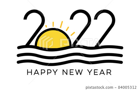 2022 happy new year with holiday sunset 84005312