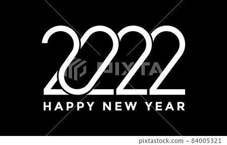 minimalist line modern 2022 happy new year - Stock Illustration ...